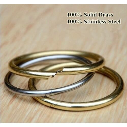 10pcs/lot 100% Solid Brass/Stainless steel Round Open Jump Ring Heavy Open Split Ring O/D Key Ring Jewelry Finding free shipping