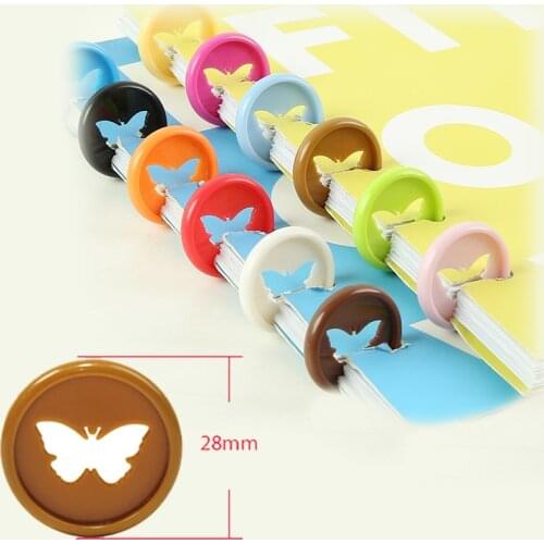 12pcs Butterfly Binder Disc Clip Binding Ring 28mm Mushroom Hole Discs Binder Binding DIY Notebook Accessories Office Supplies