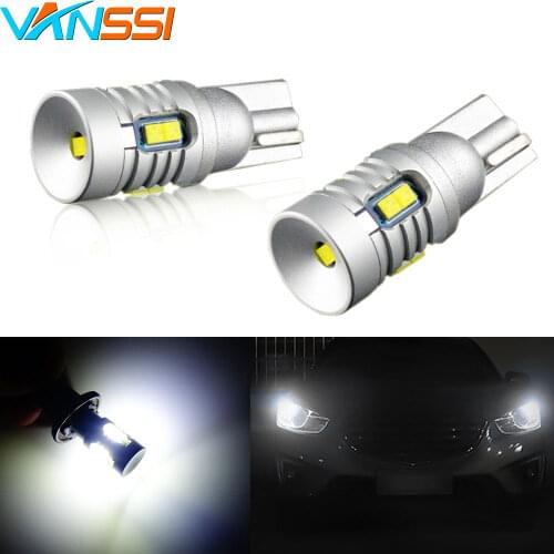 2pcs 6000K White 1000lm Super Bright 194 W5W T10 LED Canbus Bulbs 12V Car Parking Dome License Plate Light CSP Chipsets T10 Lamp