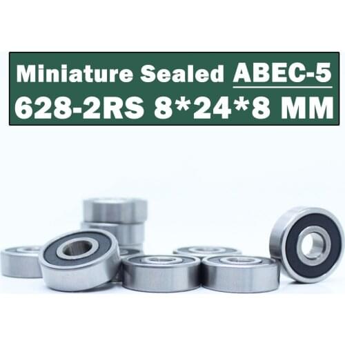 628RS Bearing ABEC-5 (10PCS) 8*24*8 mm Miniature Sealed 628-2RS Ball Bearings 628 2RS