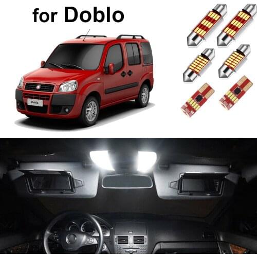 8Pcs Canbus For Fiat Doblo 2000-2017 Led Interior Light Kit Dome Trunk Map Car LED Bulbs No Error
