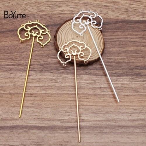 BoYuTe Wholesale (10 Pieces/Lot) 48*40MM Metal Alloy Lock Hair Stick Vintage Hair Accessories Diy Hand Made Jewelry Materials