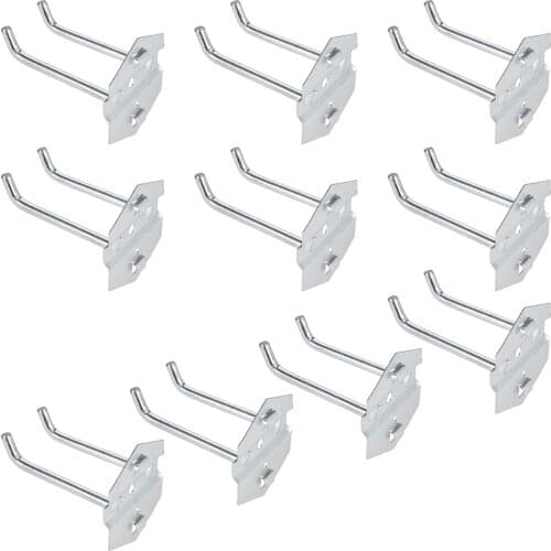 DRELD 10PCS Tool Hanging Hook Metal Display Rack Metal Shop Good Shelf Hooks Thickening Hole Plate Household Kitchen Hooks 75MM