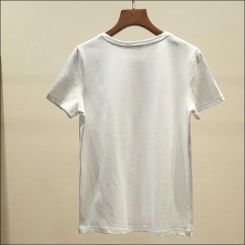 Summer sexy shoulder-length loose half sleeve T-shirt women summer size watch machine short sleeve