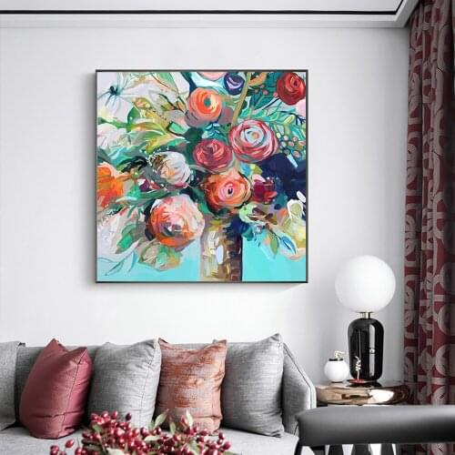 Art Scandinavian Flower Poster Home Decor Canvas Painting Wall Art Posters And Prints Wall Pictures For Living Room Decoration
