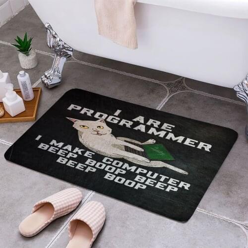 Programmer Cat 3D Print Doormats Rectangle Non-Slip DoorMat Bedroom Kitchen Entrance Print Door rugs Dropshipping