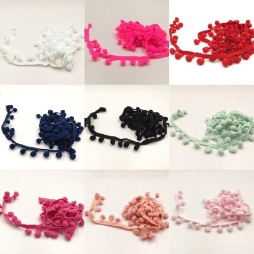 Lace Farbic Fringe Ribbon Garment Sewing Farbic Pompones Fringe Sewing Pompom Trim Ball DIY Sewing Accessory