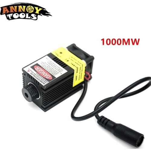 1000mW 445NM Adjustable focus 12V high power laser head blue purple light laser module accessory for DIY Laser engraving machine