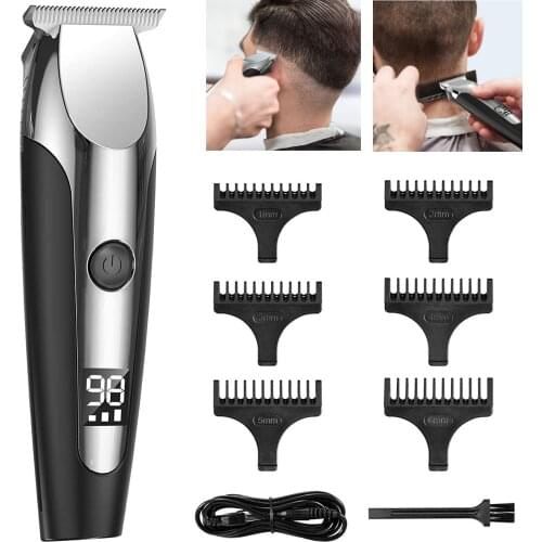 Cordless Hair Clippers Men Electric Hair Cutting Machine Hair Trimmer Chargeable Haircut Machine With 6 Guide Combs Body Groomin