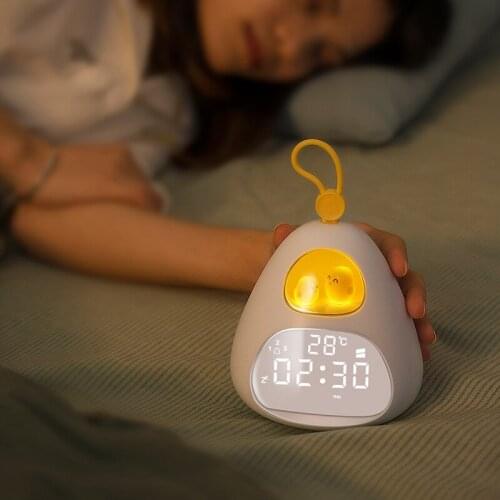 Cute Cartoon Chicken Time Alarm Clock Smart LED Wake-up Light Bedroom Desktop Office Night Light Intelligent Digital Alarm Clock