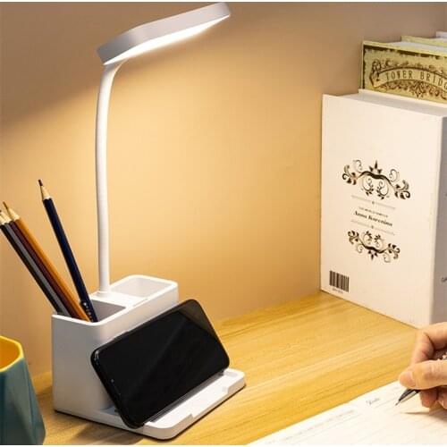 Stepless Dimmable LED Desk Lamp With Holder For Office Reading Light 3 Colors Temperature Eye-Protected Student LED Table Lamp