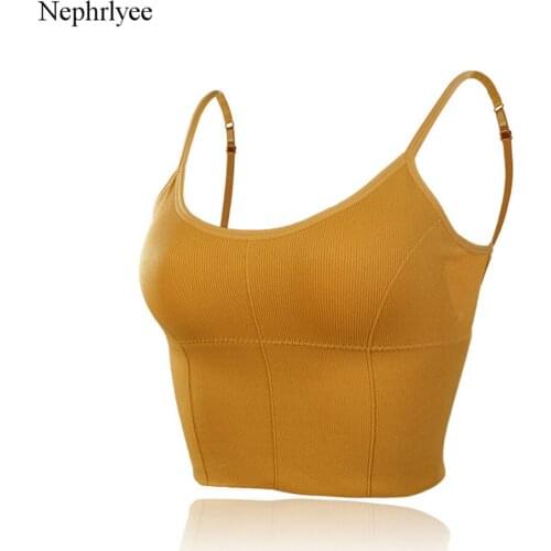 2021 New Women Crop Tops Seamless Underwear Female Tank Camis Sexy Lingerie Removable Padded Camisole Femme Sports Summer CA221