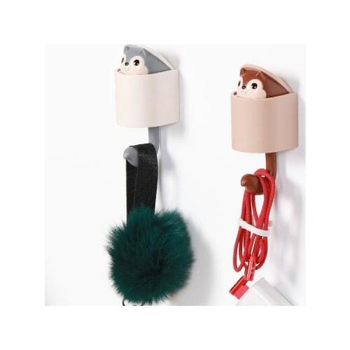 NEW Home Decoration Hook Accessories Creativity Wall Hook Outstretch Squirrel Hook Coat Hook Key Door Holder Bathroom Kitchen
