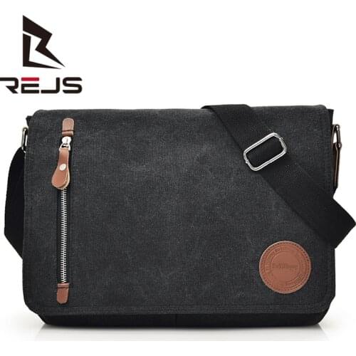 REJS LANGT Casual Mens Shoulder Bag Fashion Retro Design Crossbody Bags Female Canvas Fashion Messenger Sac Travel Back Pack