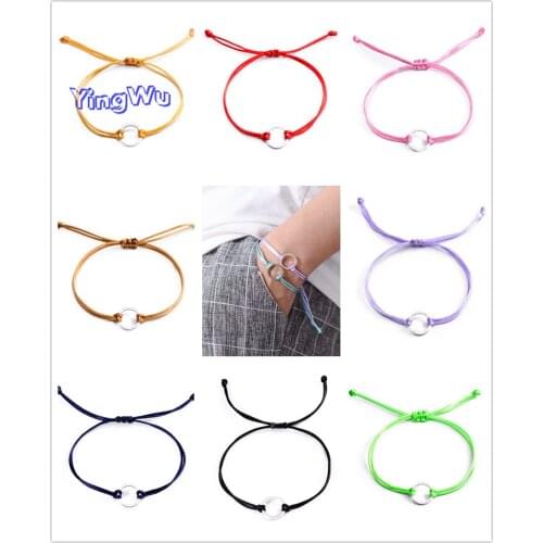 Simple 10 Colors Round Circle Bracelet Lucky Red String Bracelets & Bangles for Women Kids Handmade Jewelry