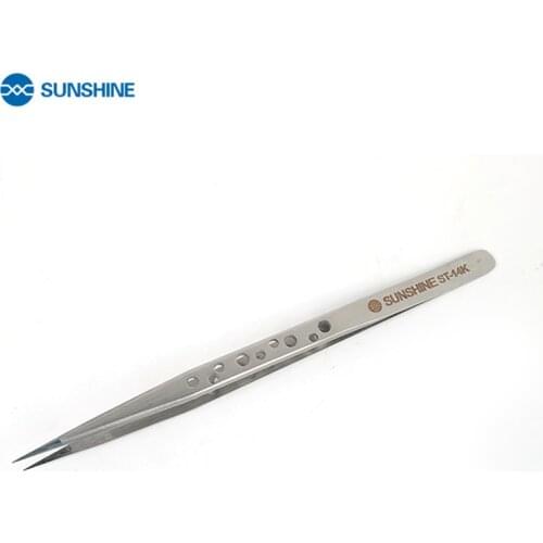 SUNSHINE ST-14K SUNSHINE ST-14K Tweezers ultra-precision straight tweezers With Holes Anti-Static Maintenance Tool For Repair