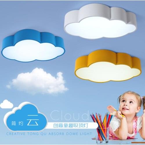 LED Cloud kids room lighting children ceiling lamp Baby ceiling light with yellow blue red white for boys girls bedroom fixtures