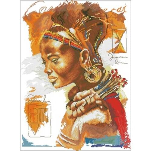Africans 2Counted Cross Stitch 11CT 14CT 18CT DIY wholesale Chinese Cross Stitch Kits Embroidery Needlework Sets