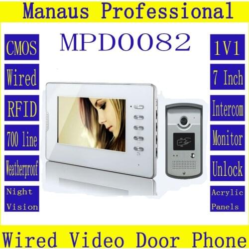 High Quality Wired Magnetic Lock RFID Video door phone,Smart Home 7 inch Screen Display 1V1 Video Intercom Phone D82b