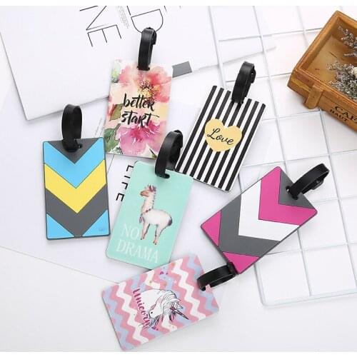ISKYBOB New Suitcase Color Pattern Luggage Tags design ID Tag Luggage Label Address Holder Identifier Label travel Accessories