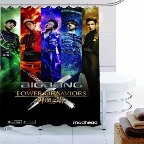 Nice Big Bang Shower Curtain 12 Hook Polyester Fabric 3D Printing Bathroom Curtain Waterproof Mildew Proof Bath Curtain Decor