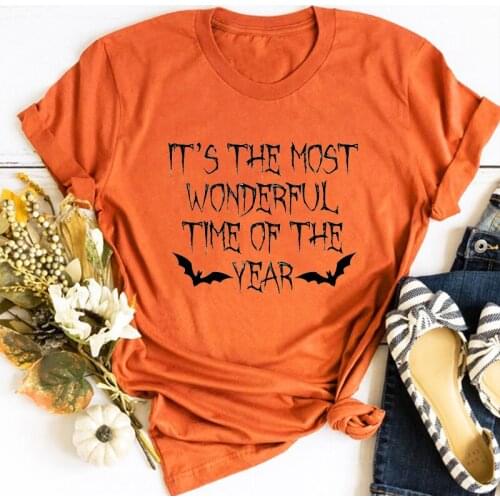Its The Most Wonderful Time of The Year T Shirt for Women Halloween Horror Movie Shirts Halloween Pumpkin Punk Clothes Summer