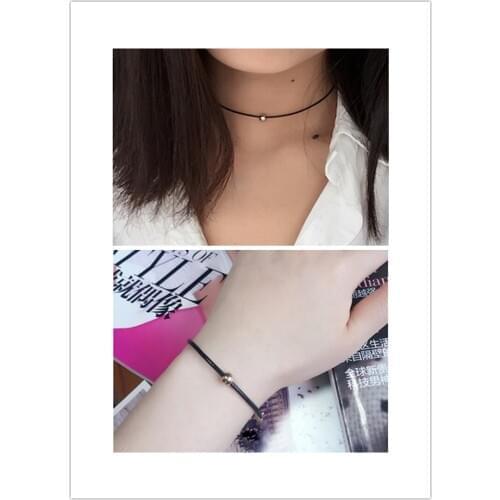 Women charm Bracelet necklace Retro Vintage Lady Handmade Jewelry Black Gothic Beads free shipping