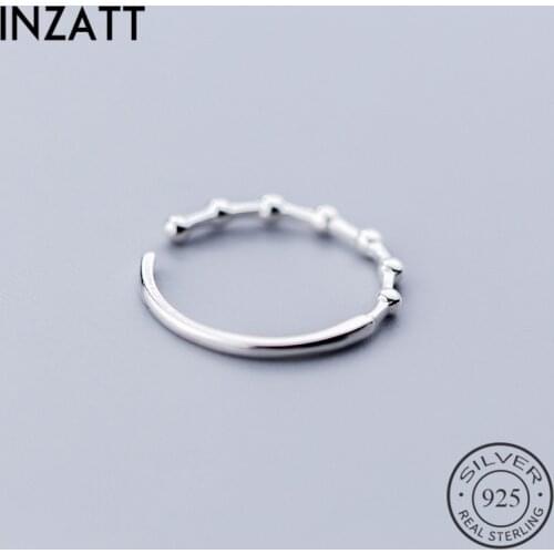 INZATT Real 925 Sterling Silver Bead Opening Ring For Fashion Women Minimalist Ring Fine Jewelry Bamboo knot Trendy Gift 2019