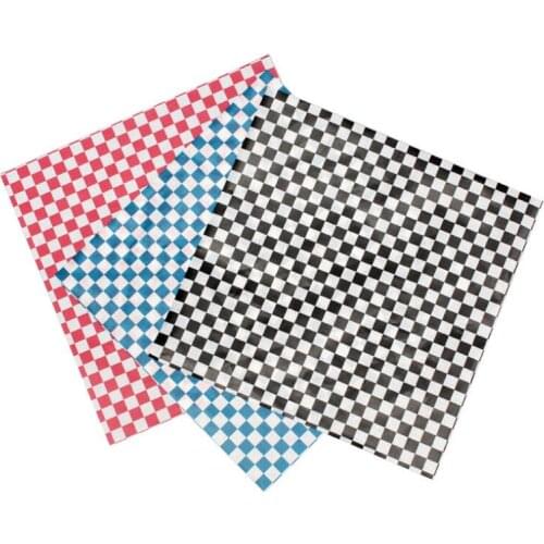 Greaseproof Checkered Wax Paper Baking Oil Paper Sandwich Packaging Food Wrappers Printed Wax Paper lin4125