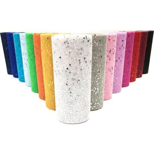 1Pcs 6''X25Yards Shiny Tulle Roll Spool Tutu Skirt Wedding Decoration Organza Laser DIY Birthday Party Supplies