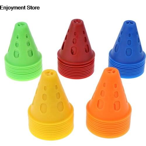 10Pcs/Lot Sport Football Soccer Rugby Training Cone Cylinder Outdoor Football Train Obstacles For Roller Skating