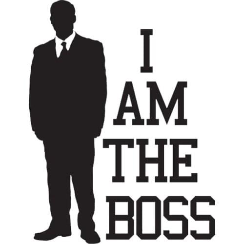 10cm * 13cm I AM THE BOSS Car Styling Decoration Decal Pvc Personalized Auto Motorcycle Sticker Accessories Customizable Colors