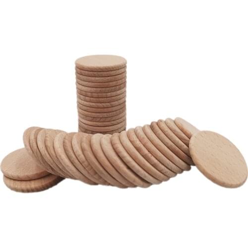 100pcs 30mm Unfinished Wooden Discs Round Natural Wood Slices DIY Wood Plain Circle Cutouts for Art Craft Tag Ornaments Decor