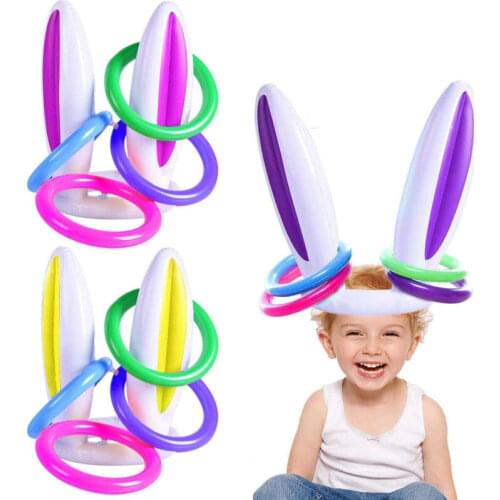 2020 Easter Egg Hunt Inflatable Bunny Rabbit Ring Toss Kids Family Fun Party Game