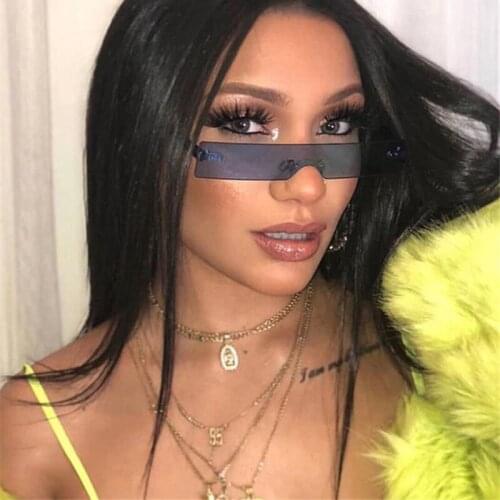 2021 Fashion One Piece Frame Sunglasses Women Men Classic Brand Design Oversize Rectangle Sun Glasses Pink Goggle Unisex UV400