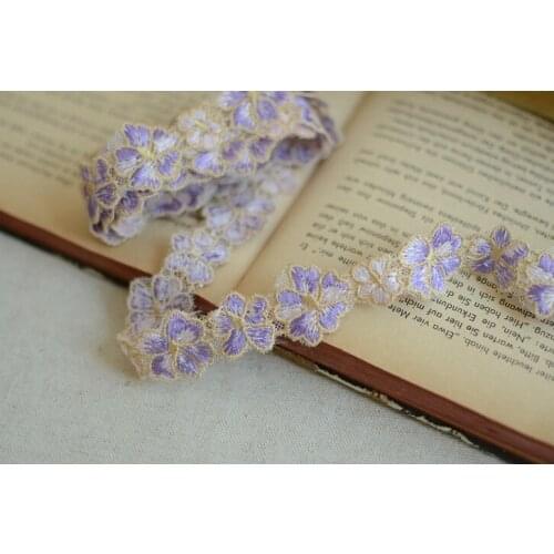 5 Meters Hot sale Beautiful Flower DIY Material Accessory Flower Embroidered Lace Trim Trimming
