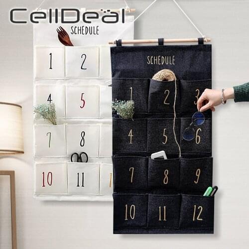 8/12 Pocket Hanging Storage Bag Pocket Over Door Organizer Multi-function Sundries Organizer Bag Cotton Cloth Toy Container