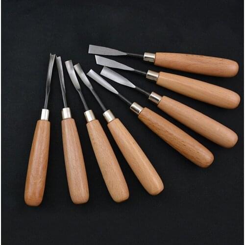 8Pcs Woodpecker Dry Hand Wood Carving Tools Chip Detail Chisel Set Hand Carving Knife Set