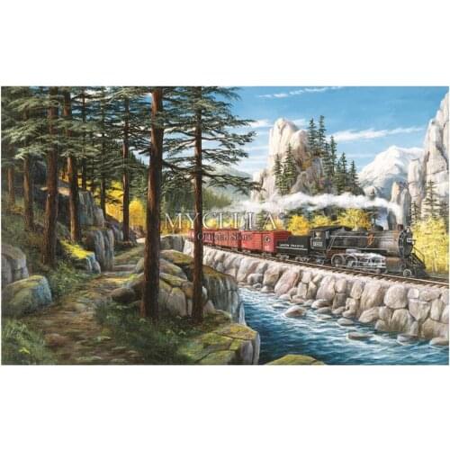 5D Diy Diamond Painting Trains Mosaic Winter Landscape Mountain Diamond Embroidery Cross Stitch Home Decor Christmas Gifts
