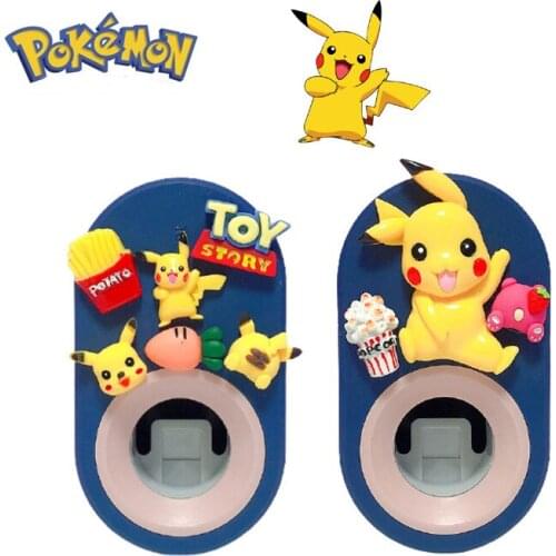 Pokemon Pikachu Childrens Automatic Toothpaste Squeezing Device Cartoon Free Punch Wall-mounted Lazy Artifact Bathroom Products