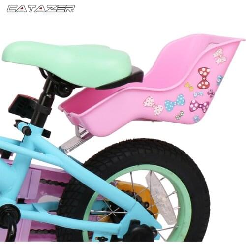 Child Bicycle Accessories Doll Seat Toy Basket Muppet Back Seat Doll Seat for Kid Bike with Decorate Yourself Stickers