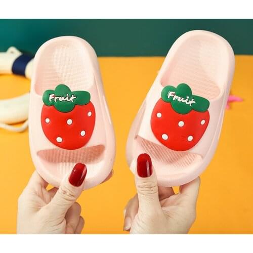 2021 Summer New Lovely Fruit Childrens Slippers for Kids Kawaii Pineapple Strawberry Orange Fruit Sandals for Girls
