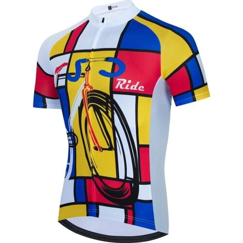 New Summer Cycling top Breathable Mens Cycling Jersey Short Sleeve Clothing Road Bike Jersey Maillot Ciclismo Hombre Team Shirt
