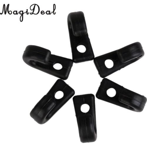 MagiDeal Hot Sale 6Pc Nylon Single Hole Lashing J-shaped Hook for Bungee Kayak Canoe Paddle Board Outfitting Rigging Replacement