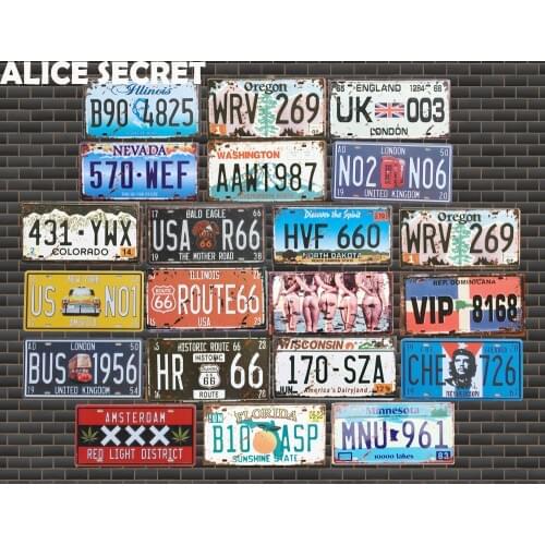 Bar Decor Car No. Metal Tin Sign Home Decor Metal Plates Garage Pub Hotel Decor Metal sign Poster Wall metal arts