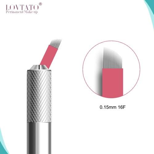 Microblading 0.15mm Tebori Blades Tattoo Needles Permanent Makeup Agulha 16Flat Manual Eyebrow Micro-blade With LOT NO.Exp Date
