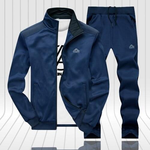 2021 Spring Autumn Men Sports Set Zip Up Sweatshirt + Sweatpant Tracksuit Jogger Suits Men Set Clothing 2 Pieces Male Outfits