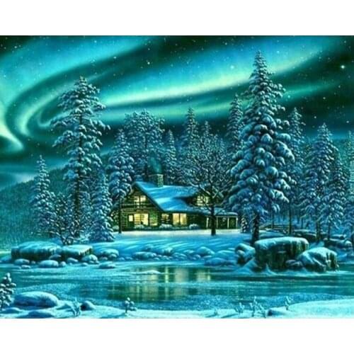 A14922 11CT/14CT/18CT/25CT/28CT oil street patterns Counted Cross Stitch DIY Cross Stitch Kits Embroidery Needlework Sets