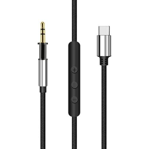 Nylon Braided OFC USB Type C Cable Extension Cord Wire for Pioneer HDJ-700 HDJ-1500K HDJ-500S HDJ 700 1500K 500S DJ Headphones