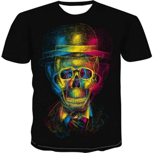 New Vertigo Hypnotic Tee Shirt Mens T Shirt 3D T Shirts Short Sleeve Skull Printed T Shirt Party T-shirt Size 100-6XL